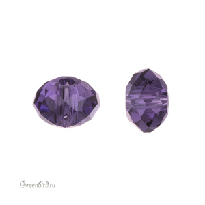 Swarovski 5040 Бусина Бриолетт 6х4 мм, пурпурный вельвет (#277), 1 шт.