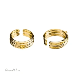 Основа для кольца фигурная, золото, 1 шт. (#SV1701-RB-10G)