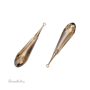 6532 подвеска Pure Drop 44mm, золото, Smoky Quartz (#225)