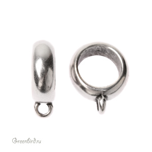 Коннектор-бейл для толстого шнура, ант. серебро, 1 шт (#CR006AS)