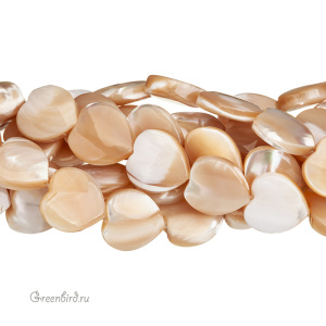 Бусина "Сердце" 12 мм, кофейный перламутр, 1 шт. (#SVA-PRL-005)