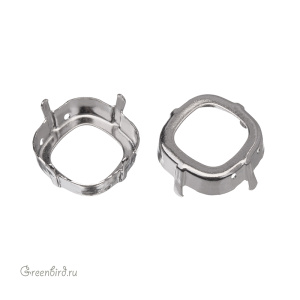 4470 Оправа для ювелирного кристалла Cushion Square FS 18 мм, белая бронза