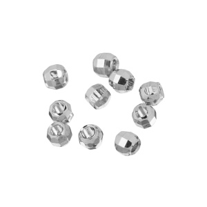 Бусина полая граненая 3 мм, родий, уп.10 шт. (#CN-BM-023R)