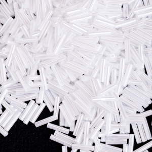 MIYUKI Slender Bugle 6mm – White Opaque Luster (#420)