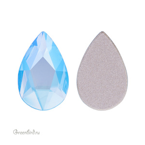 Swarovski 2303 Клеевые стразы Капля 14х9 мм, аквамарин с мерцанием (#202SHIM), 1 шт.