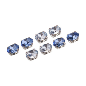 Crystalbird Микс кристаллов 4120 6x4 мм, родий, оттенки синего (#MIX20), уп. 8 шт. 