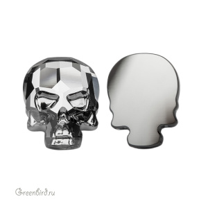 2856 Кристалл холодной фиксации Skull 18x14 мм – Silver Night (#001SINI)
