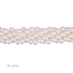 Жемчуг Crystalbird, круглый, 6 мм, Cream Rose Light, нить (#02)
