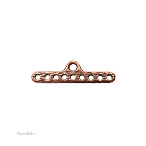 Коннектор "Девять отверстий", ант. медь, 1 шт. (#TC-3170)