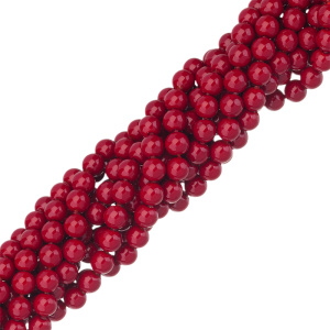 Жемчуг "Майорка" 8 мм, красный, нить (#Maj-140)