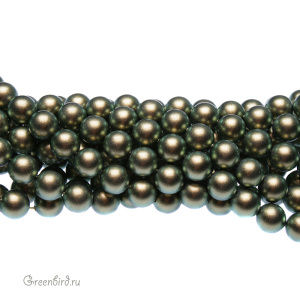Swarovski 5810 Жемчуг 8 мм, иризирующий зеленый (#930), уп. 20 шт.