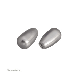 Swarovski 5816 Жемчуг полупросверленный капля 11.5x6 мм, серый (#731), 1 шт.