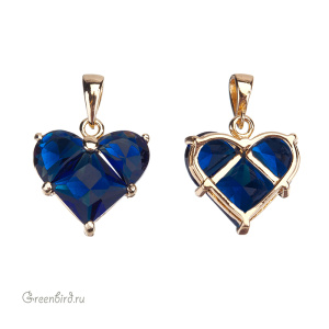 Подвеска "Сердце" с фианитами, золото, Indigo (#SVA-FIAN-045G)