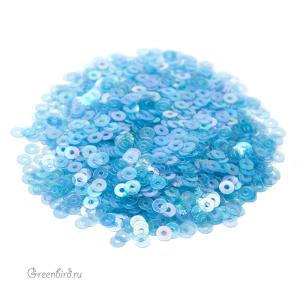 Пайетки 3мм плоские Blu Pervinca (#119)