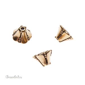 Конус "Колокольчик", ант. золото, 1 шт. (#TC-5665)