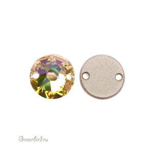 Swarovski пришивные 3288 Шатон 10 мм, люминесцентный зеленый (#001LUMG), 1 шт.