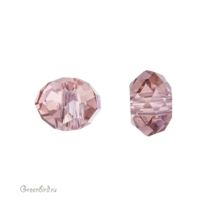 Swarovski 5040 Бусина Бриолетт 6х4 мм, нежно-розовый (#257), 1 шт.