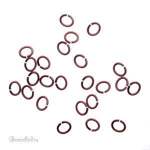 Упаковка 100 шт.: соединит. кольца 5х6, ант. медь (#TC-0018-08-100)