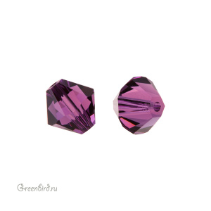 Swarovski 5328 Биконус 8 мм, аметист (#204), 1 шт.