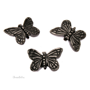 Бусина "Бабочка", gunmetal, 1 шт. (#TC-5520)