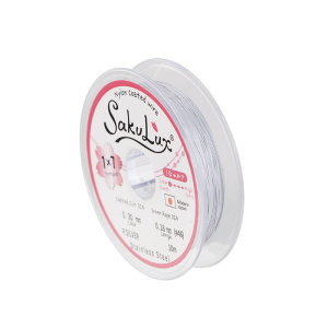 Ювелирный тросик SakuLux 7 – 0,3 мм, жемчужно-серебряный, 10 м (#SL7X030PS10)