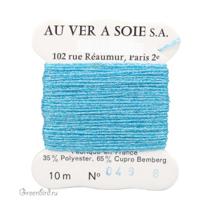 Металлизированная нить Tresse #8 AVAS, голубой AB, 10 м (#8-049)