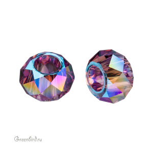 Swarovski 5042 Бусина Бриолетт с отверстием XL 6 мм, аметист с мерцанием 2X (#204SHIM2), 1 шт.