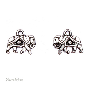 Подвеска "Слон", ант. серебро, 1 шт. (#TC-2176)