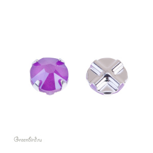 53103 Roses Montees SS30 (6,5мм) в оправе, серебро – Crystal Electric Violet (#001L148S)