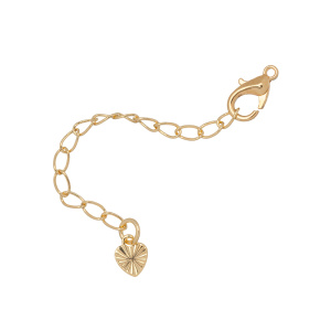 Замок-лобстер "Сердечко" с удлинителем, золото, 1 шт. (#CN-JS-004G)