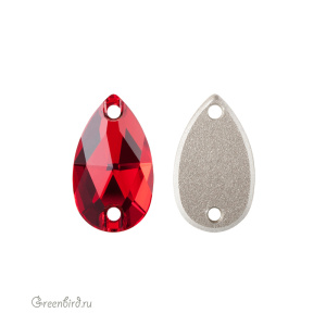 Swarovski пришивные 3230 Капля 18х10,5 мм, светлый сиам (#227), 1 шт.