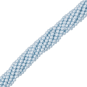 Жемчуг Crystalbird, круглый, 4 мм, Blue, нить (#81)