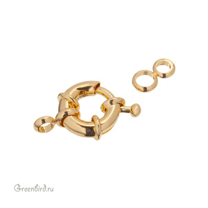 Замок-колечко "Штурвал" 11 мм, золото, 1 шт. (#SV1701-JS-20G)