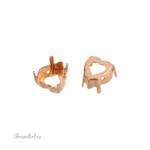 4884 Оправа для ювелирного кристалла Heart Fancy Stone 8,8х8 мм, томпак 4884 Оправа для ювелирного кристалла Heart Fancy Stone 8,8х8 мм, томпак