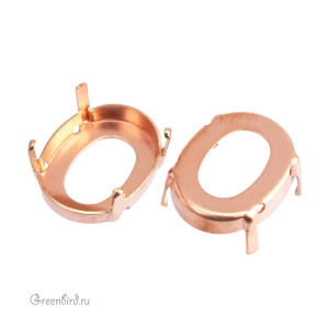 4142 Оправа для Flat Oval Fancy Stone 18х14 мм, томпак