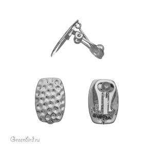 Клипсы "Фактура", родий, пара (#SV1701-2495)