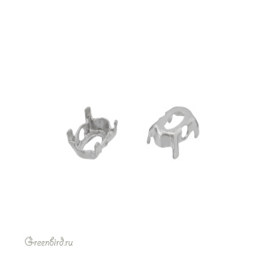 4120 Оправа для ювелирного кристалла Oval Fancy Stone 6х4 мм, белая бронза