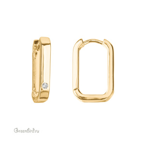 Швензы-звенья "Конго" с фианитом, золото, пара (#SV1701-2285G)