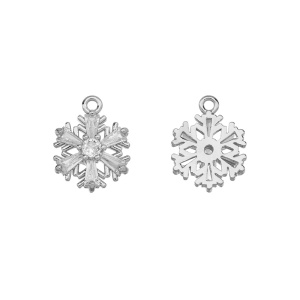 Подвеска с фианитами "Снежинка" 13 мм, родий, 1 шт. (#SVA-FIAN-166R)