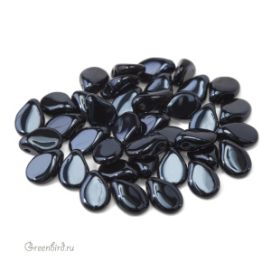 Pip Beads 5x7mm, Jet/Blue Hematite Full, 5 гр (#23980/20600)