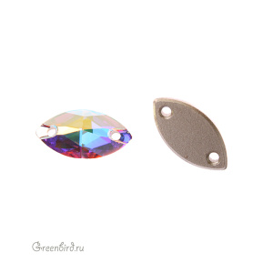 Swarovski пришивные 3223 Наветт 12х6 мм, прозрачный радужный (#001AB), 1 шт.