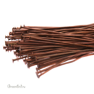 Пины со шляпкой 50 мм, ант. медь, уп. 100 шт. (#13002-COP)