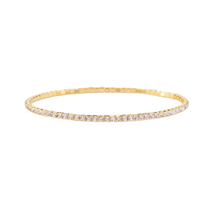Браслет теннисный, золото, кристаллы, Crystal, 1 шт. (#SV1701-13063G)