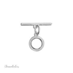 Замок-тоггл мини, 12 мм, родий, 1 шт. (#SV1701-T13R)