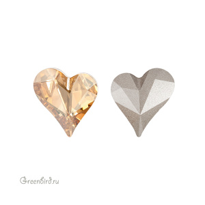 4810 Asymmetrical Heart Fancy Stone 13x12 мм – Golden Shadow (#001GSHA)