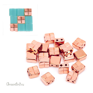 CYMBAL Металлическая бусина TILA "Voutakos", розовое золото, 1 шт. (#TL-012358-RG)