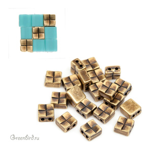 CYMBAL Металлическая бусина TILA "Voutakos", ант. латунь, 1 шт. (#TL-012358-AB)