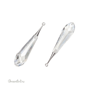 6532 подвеска Pure Drop 44mm, родий, Crystal (#001)