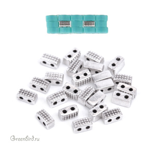 CYMBAL Металлическая бусина Half TILA "Marathi", ант. серебро, 1 шт. (#HT-012332-SP)