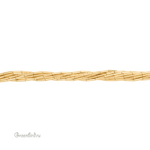 Бусины Геметин "Трубочки" 6 мм, цвет: золото, нить (#SV-HMT-40)